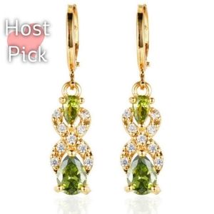 🎀18k Peridot Diamond Accent Drop Earrings